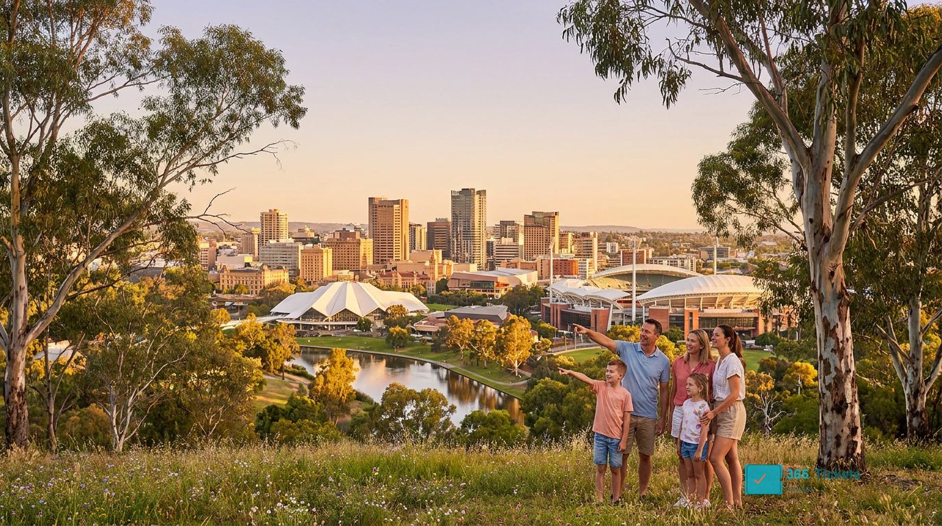 Adelaide city skyline and parklands